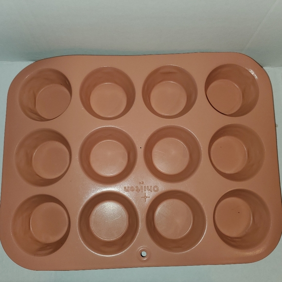 Vintage Chilton 12 Part Muffin Cupcake Pan #24 Orange Top Metal Pan Some Flaws - Picture 4 of 7